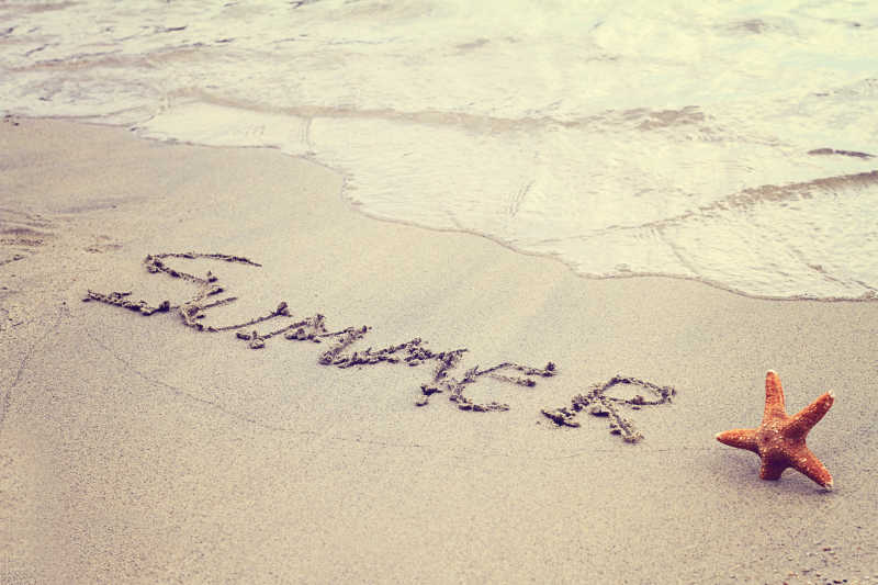 海滩明信片背景概念