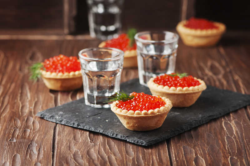 俄罗斯红鱼子酱背景