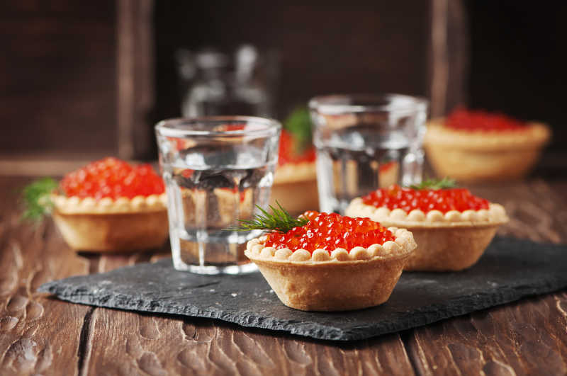 火红的红鱼子酱背景