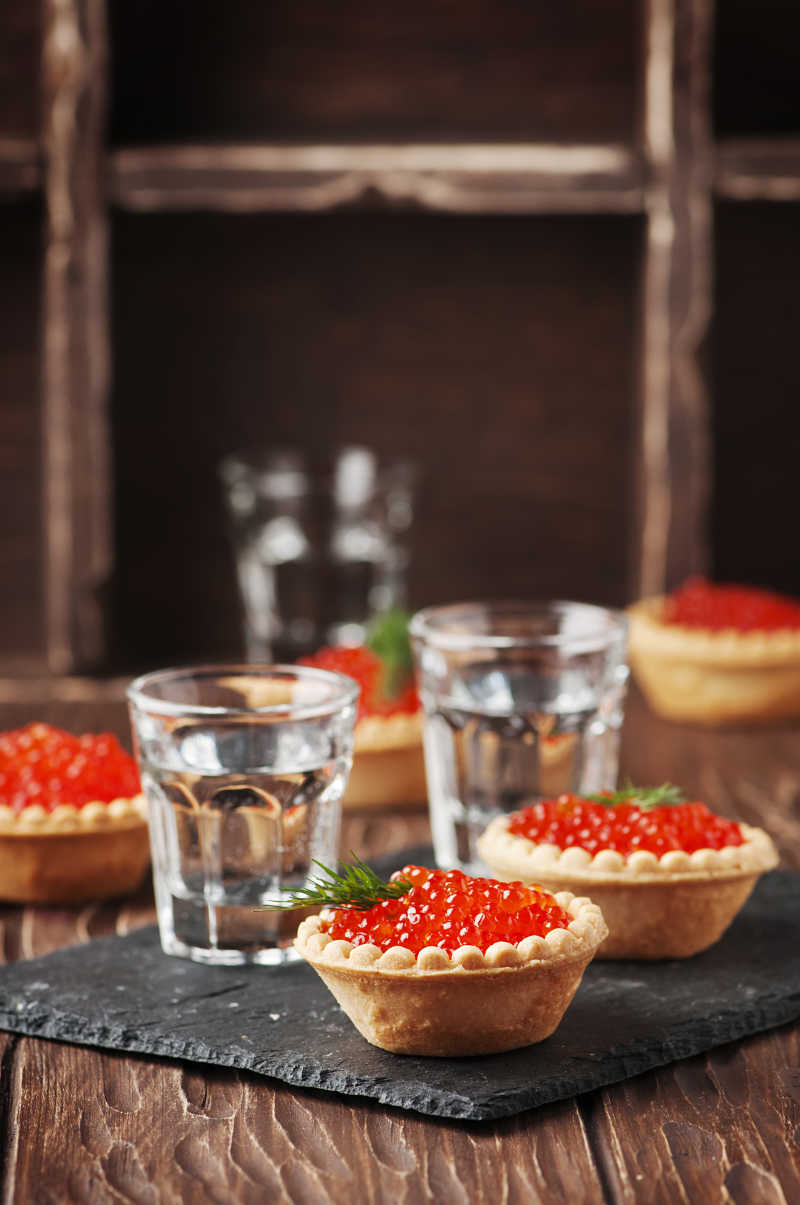 美味的俄罗斯红鱼子酱