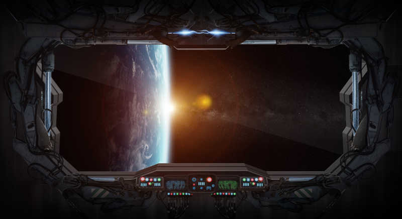 从太空站窗户看地球