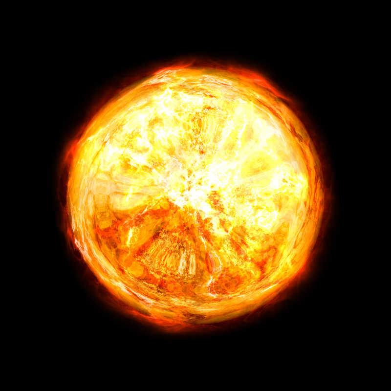 黑暗背景下的太阳