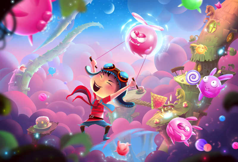 淘气的卡通孩子插图