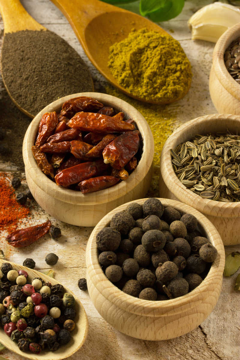 亚洲调味品香料背景