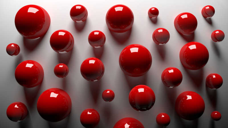 3D红色球