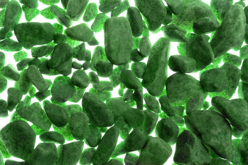 彩绘砾石的绿色背景