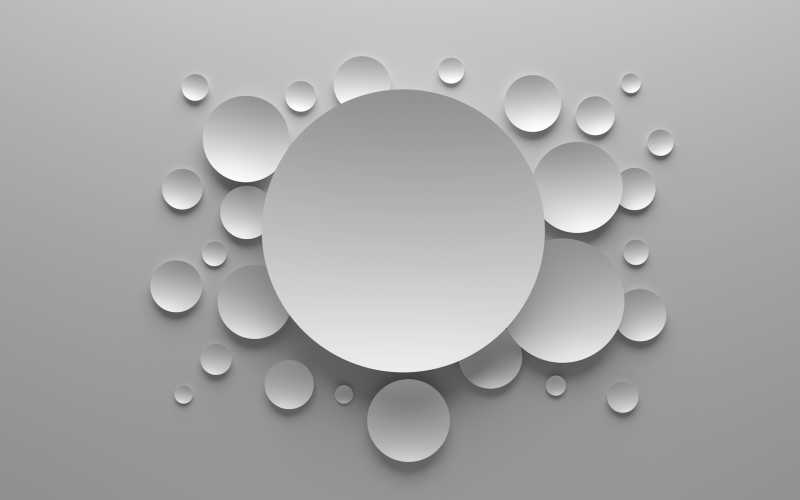 灰色背景下的三维白色抽象构图