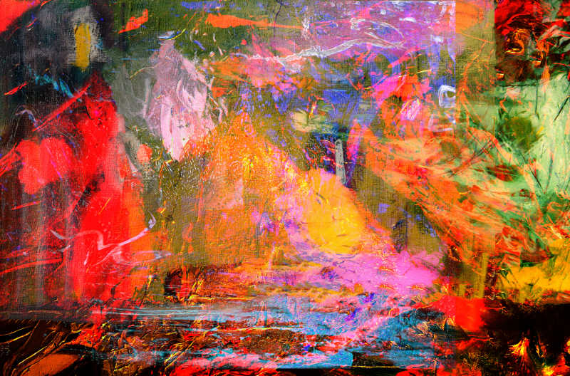 抽象的多彩的油画