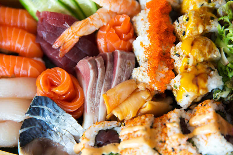 美味的日式海鲜寿司