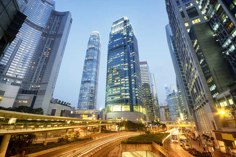 香港國際金融中心的夜景