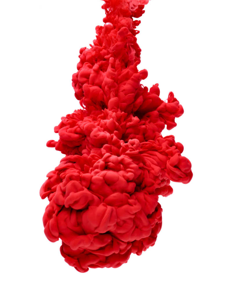 红色墨水颜料飞溅