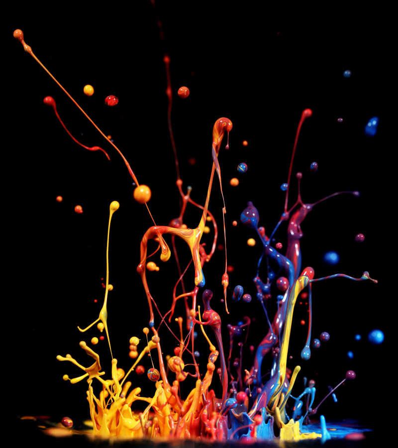 分离凌乱的油漆飞溅设计