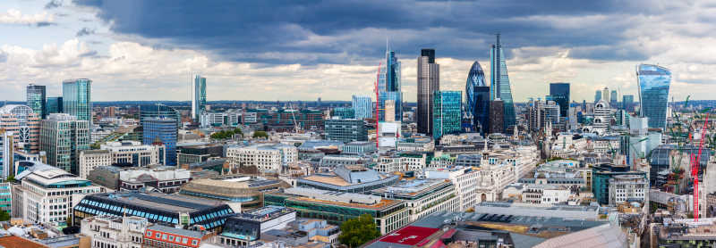空中拍摄伦敦城市全景