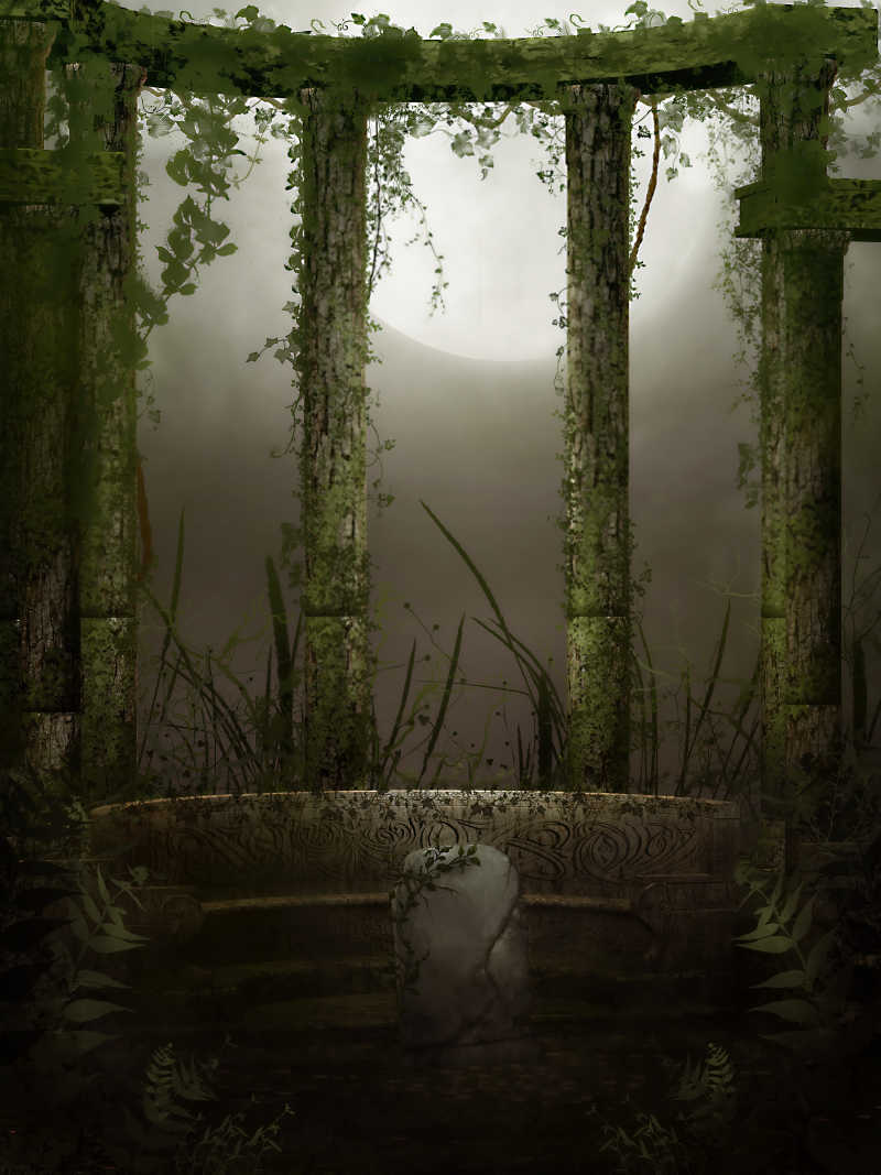 爬满绿藤的庭院