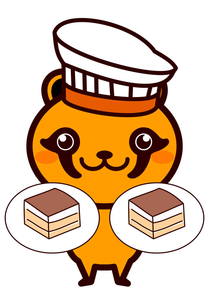 拿着蛋糕的黄色卡通动物