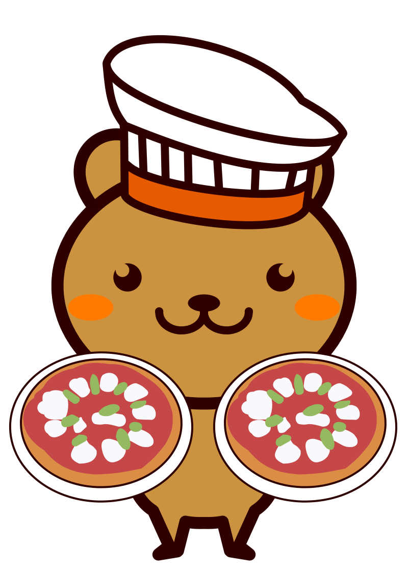 双手拿着美食的小熊