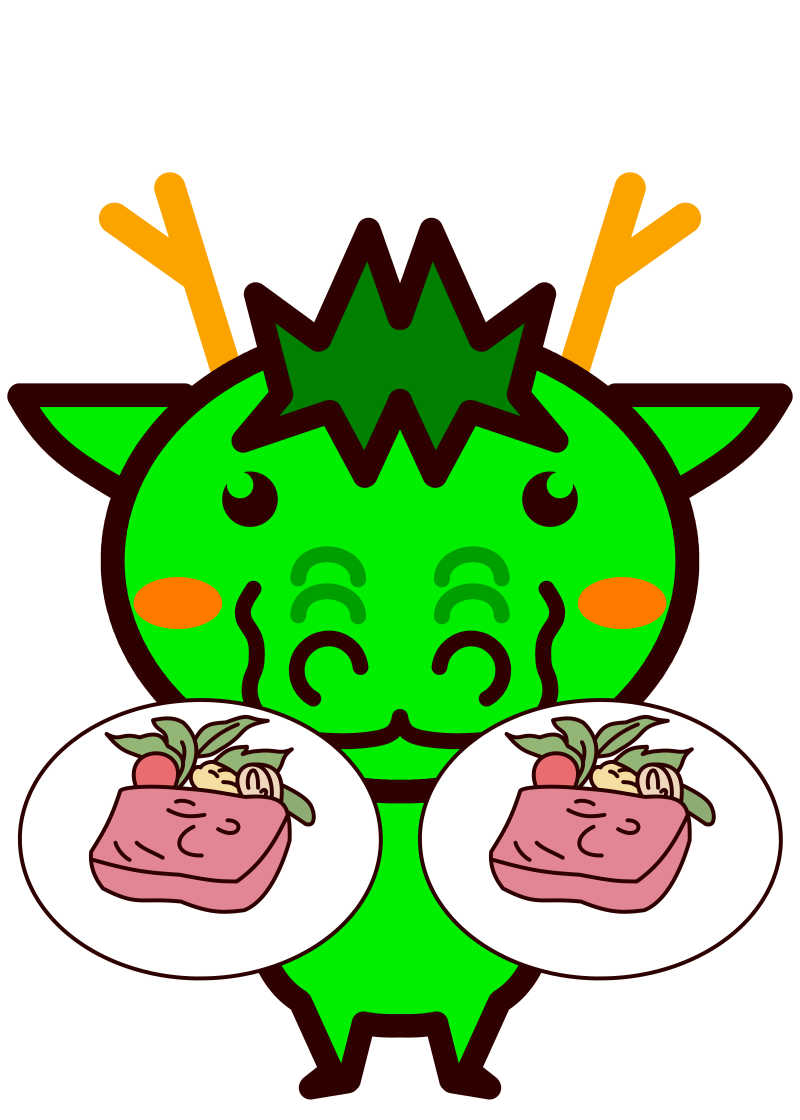 拿着肉冻的绿色龙