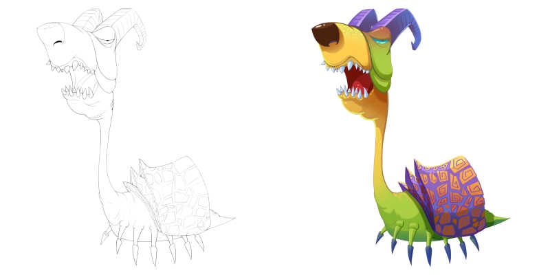 白色背景下的蜈蚣生物怪物漫画