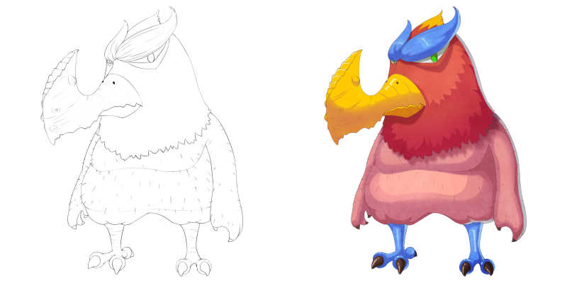 维京鸟怪物卡通漫画