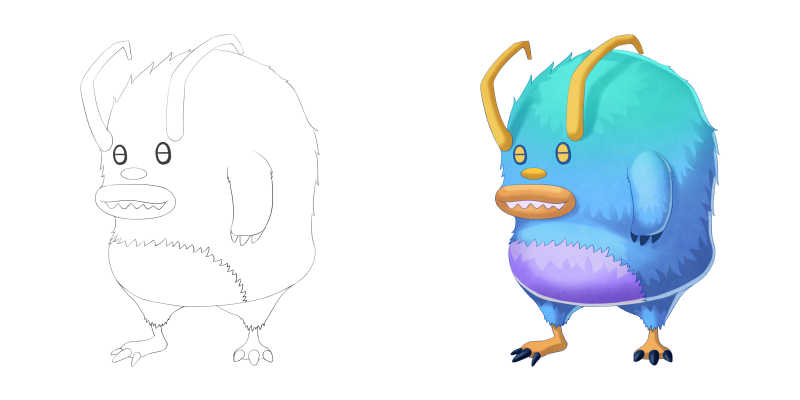 手绘外星人大脚怪物漫画