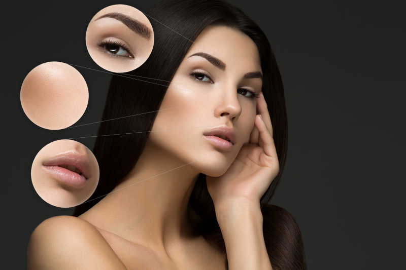 美女的眼脸与嘴