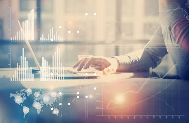 商人工作的商业概念形象