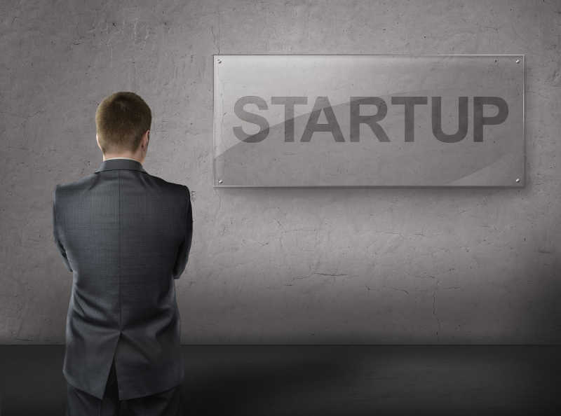 商人沉思启动概念