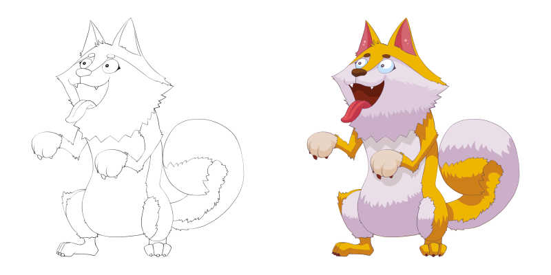 可爱的卡通狐狸