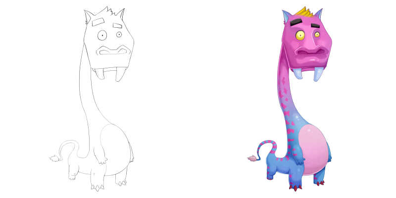 滑稽的卡通怪兽