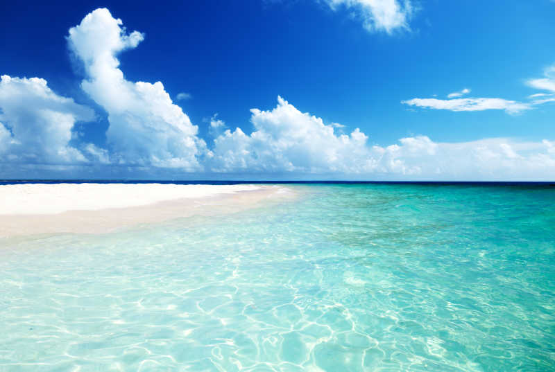 清澈的海水和美丽的沙滩