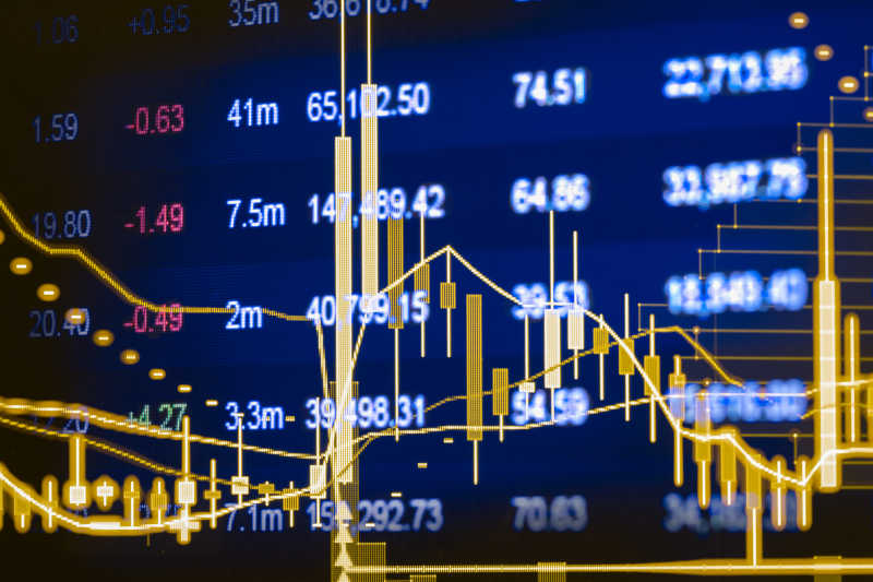 显示器上股票市场