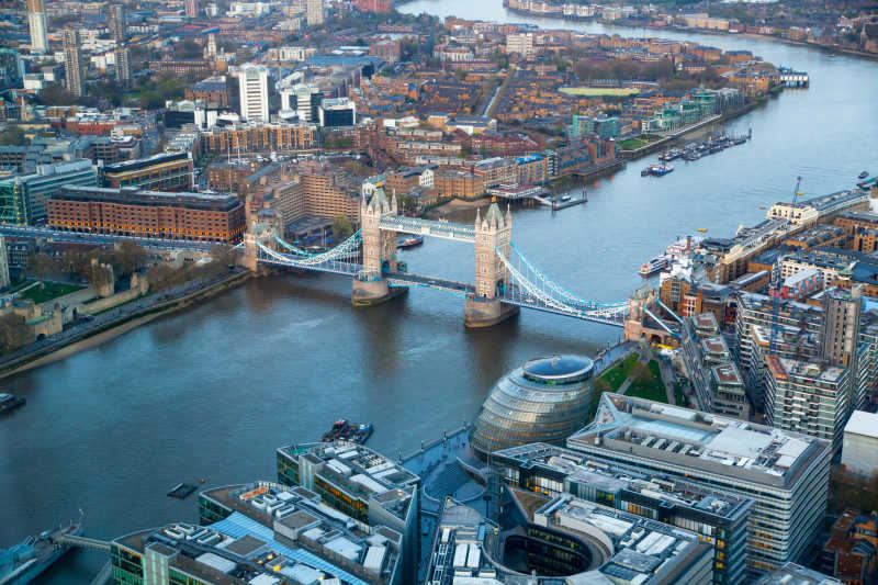 日落时分的伦敦城市