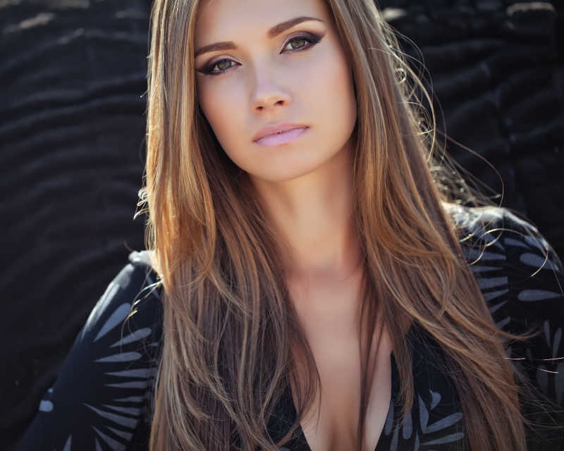 性感的街头女人肖像