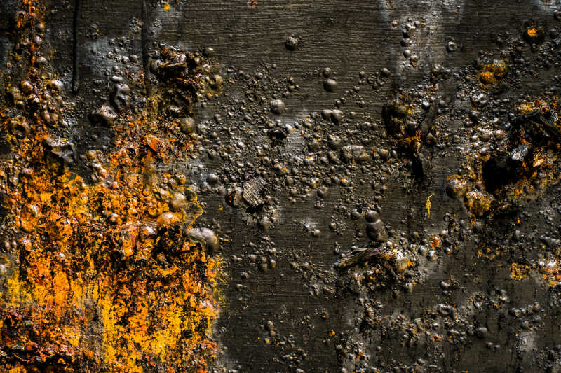 生了铁锈的彩色的墙面纹理