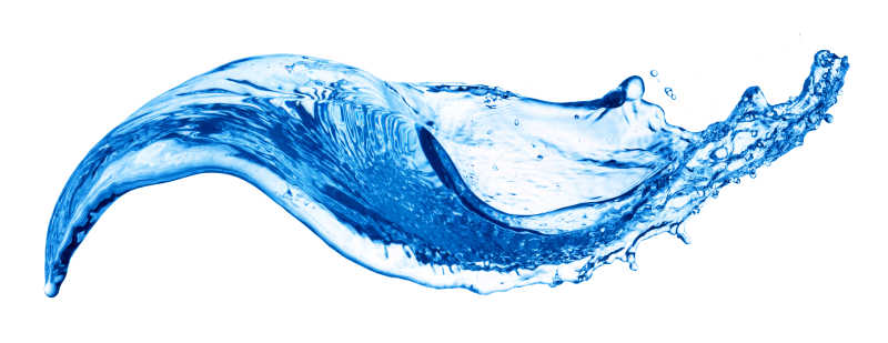 飞溅的天蓝色的水花