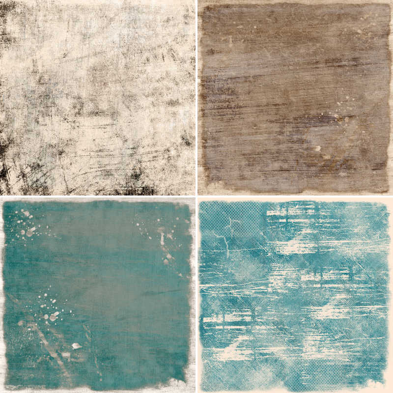 四种垃圾划痕木板笔刷