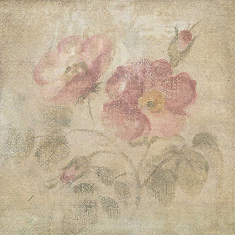 画布上绘制的水彩花卉