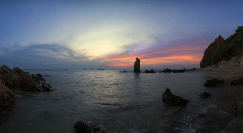 黄昏日落时分的海景