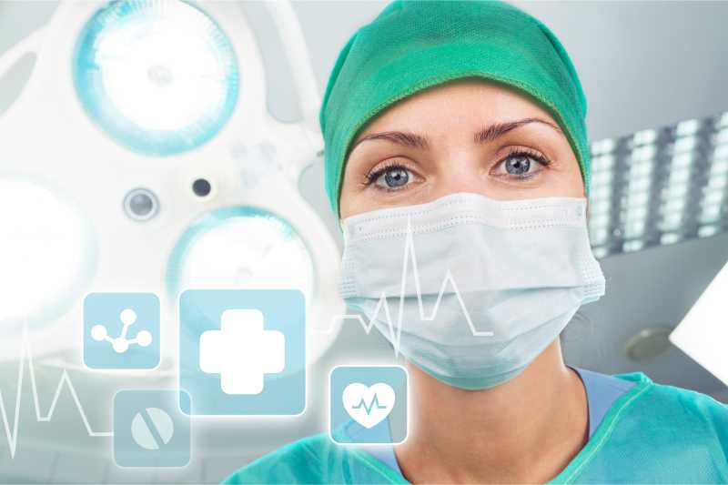 戴口罩的护士外科医生