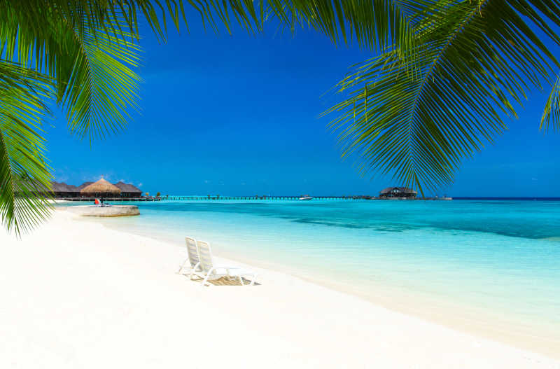 迷人的马尔代夫的海滩