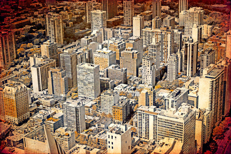 芝加哥旧明信片设计