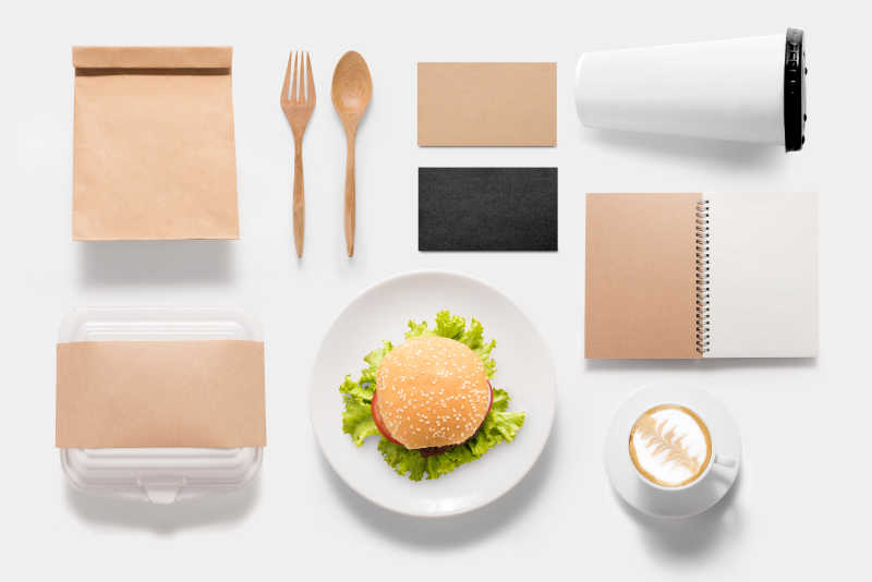 白色背景下汉堡包概念