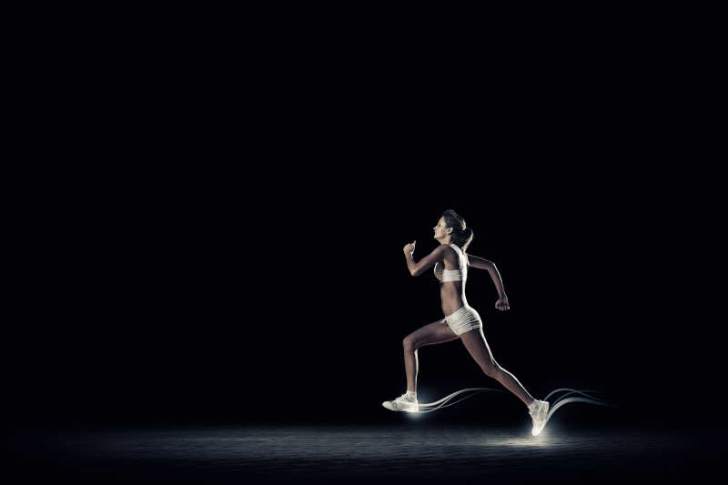 女运动员的跑步概念