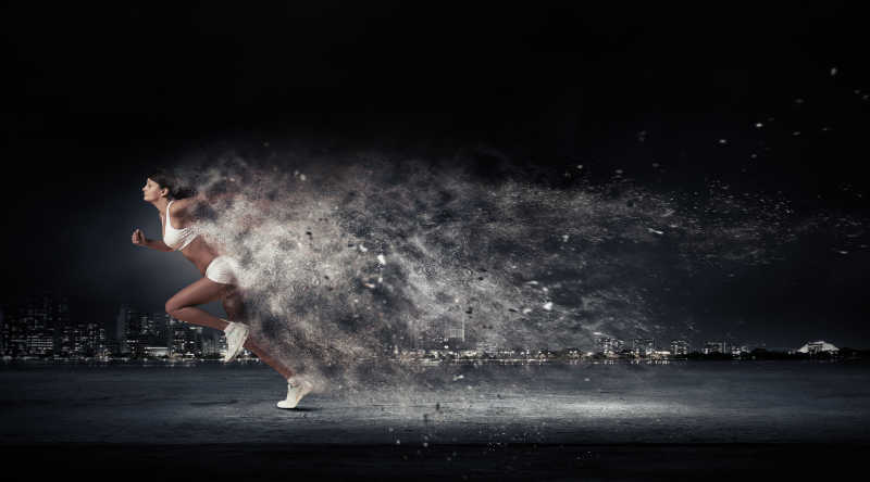 女运动员跑步概念