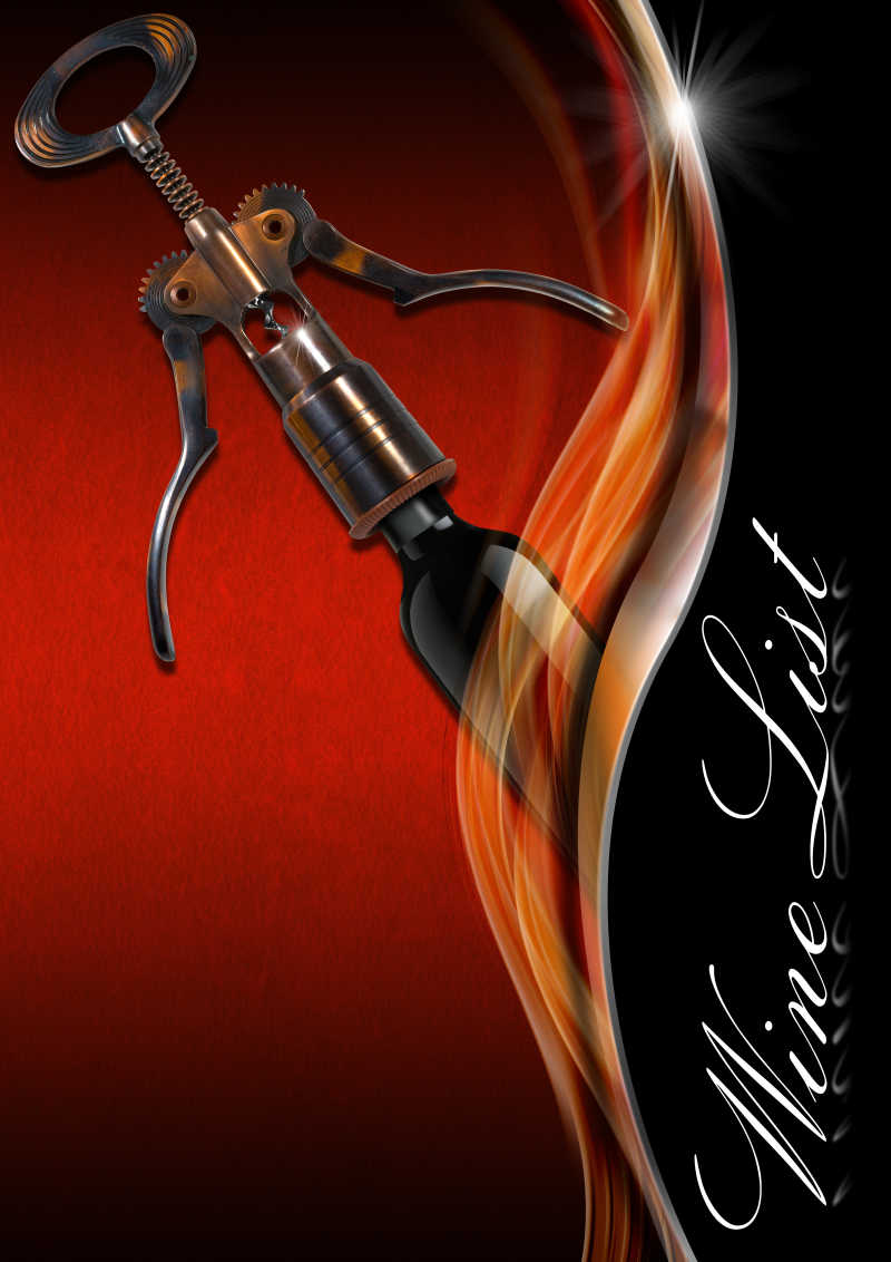 红酒开瓶器与菜单