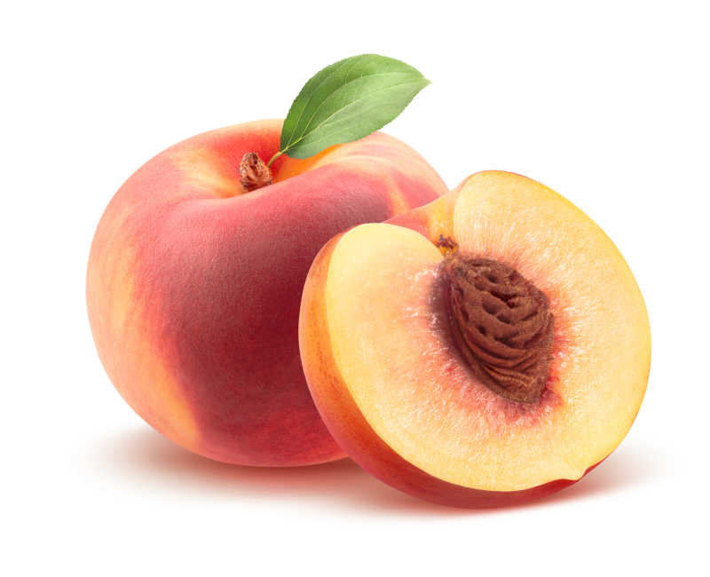 新鲜桃子图片 白色背景上新鲜的多汁蜜桃素材 高清图片 摄影照片 寻图免费打包下载