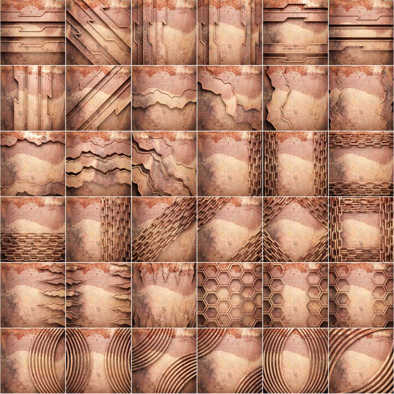 拼贴的旧金属背景