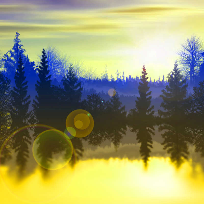 湖面上美丽的风景