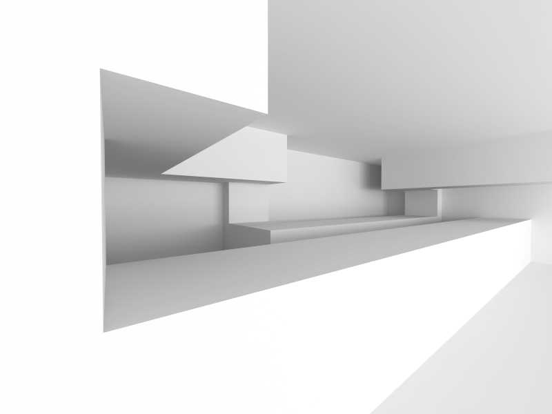 白色未来3d立体混沌抽象架构背景