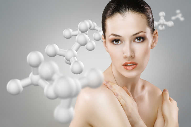 美女和分子写真